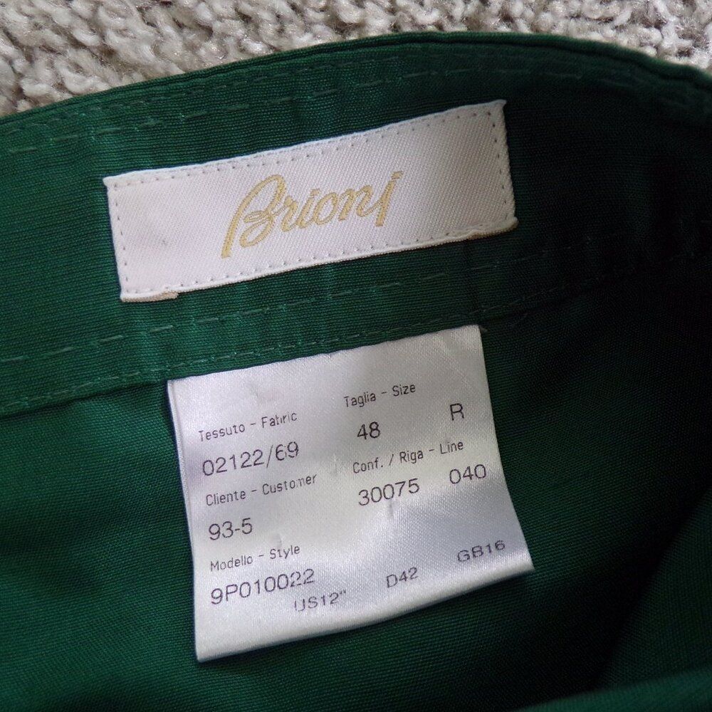 Brioni green silk wide leg pants 48 - Picture 6 of 10